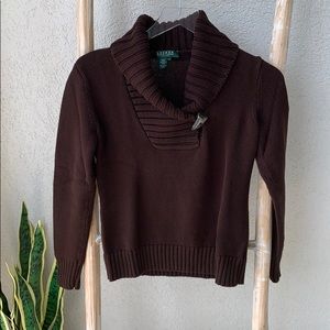 RALPH LAUREN | SP | ruffle front button sweater